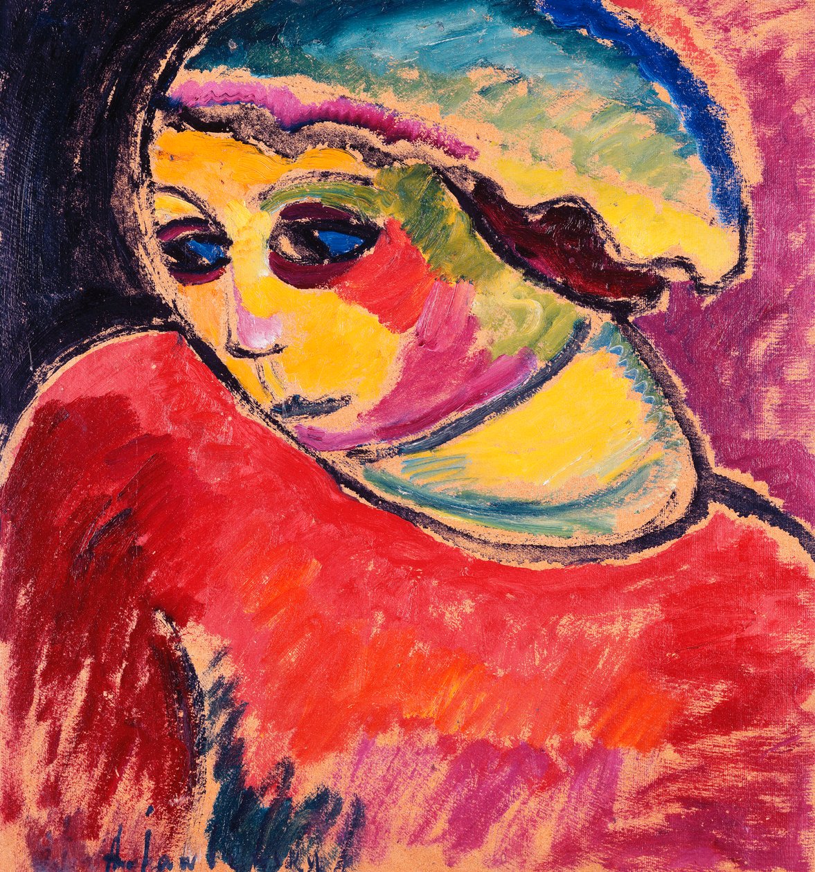 قلنسوة خضراء غطاء محرك السيارة الأخضر ، 1911 بواسطة Alexej von Jawlensky