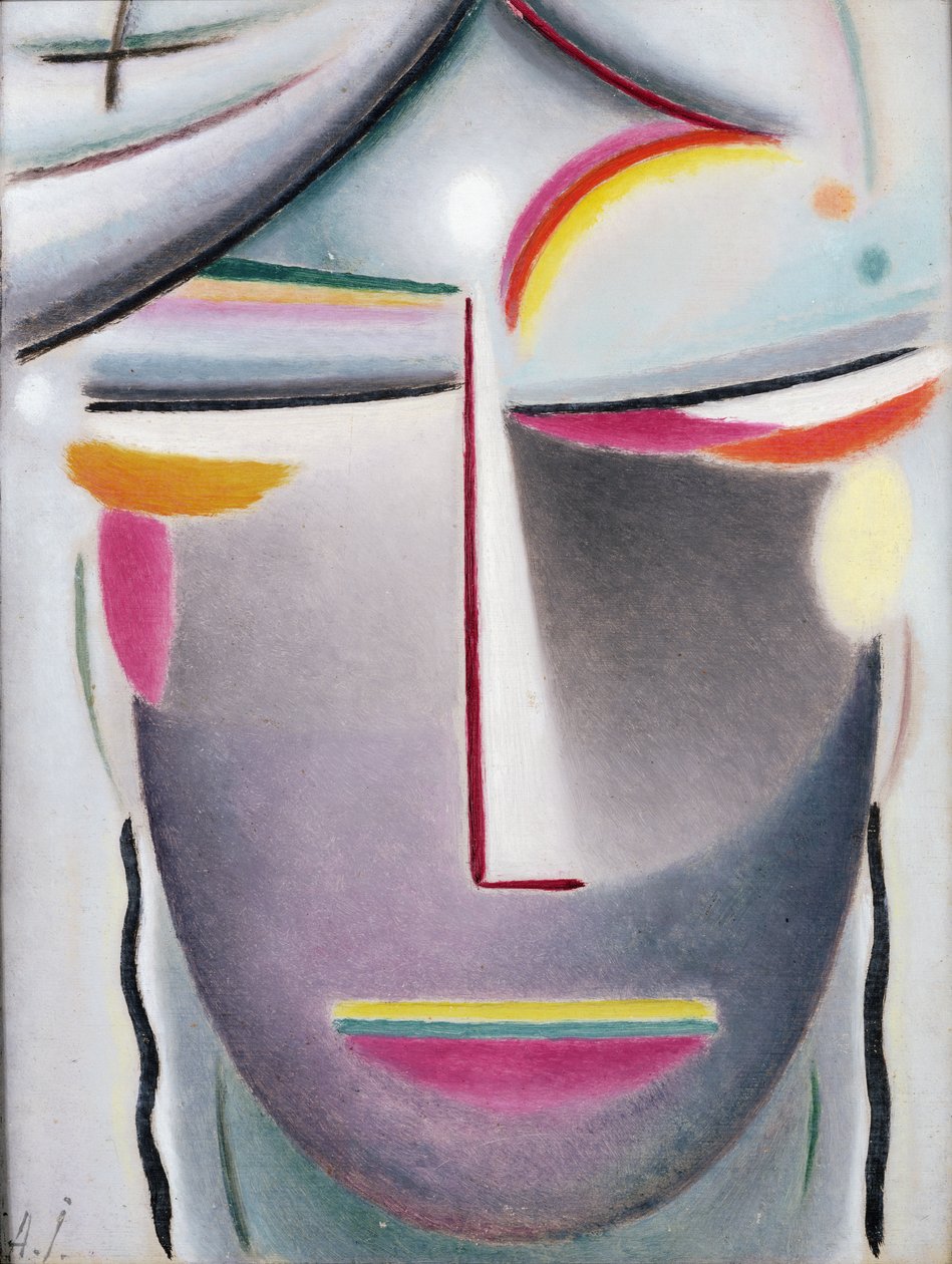 الرأس (بوذا المظلم) ، 1927 (زيت على قماش موضوعة على متن) بواسطة Alexej von Jawlensky