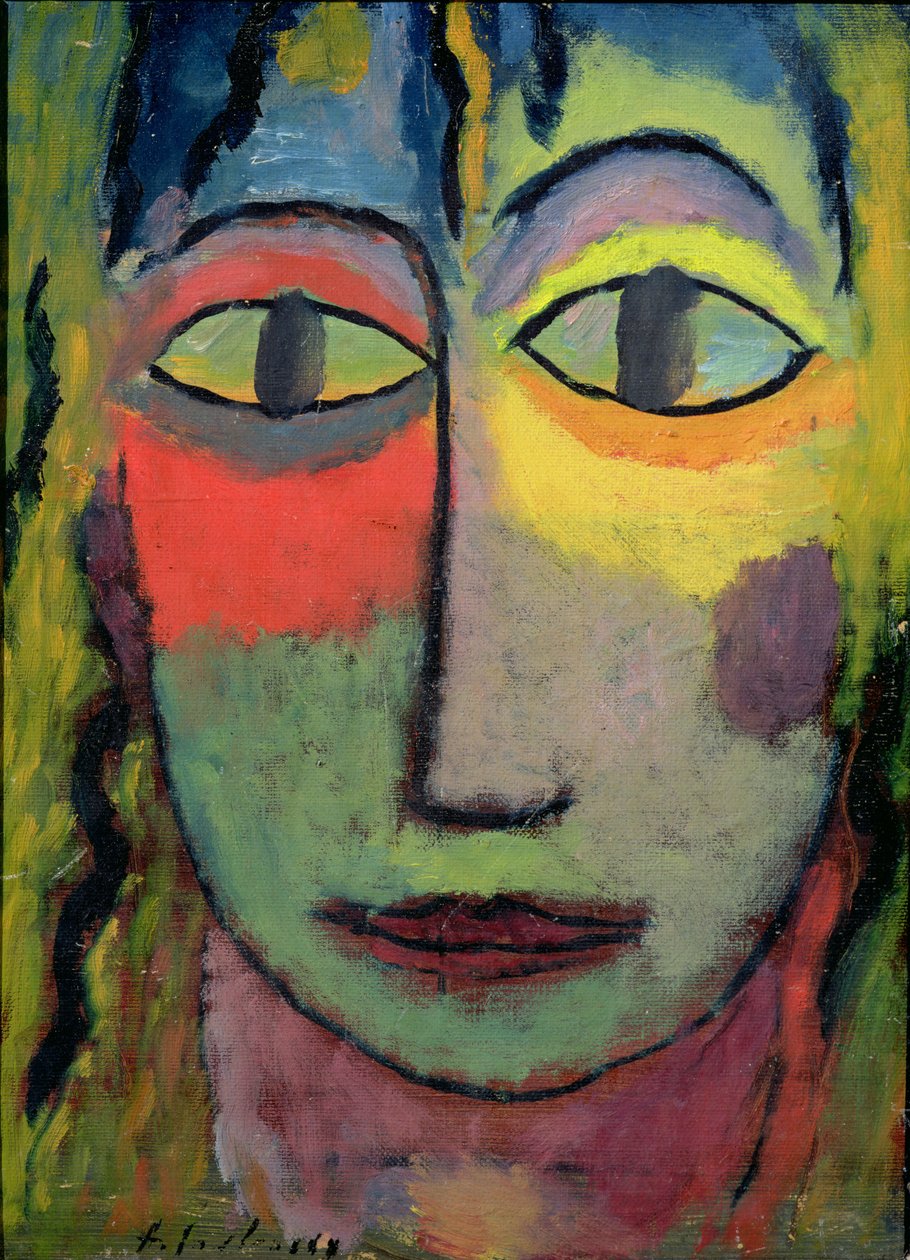 رأس امرأة "ميدوسا" ، 1923 (زيت على ورق مقوى) بواسطة Alexej von Jawlensky