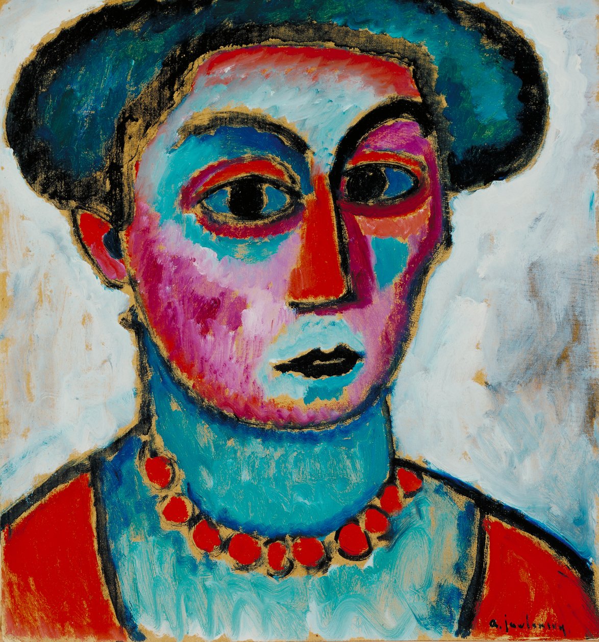 رأس امرأة ، ج 1912 (زيت على لوح التكوين) بواسطة Alexej von Jawlensky