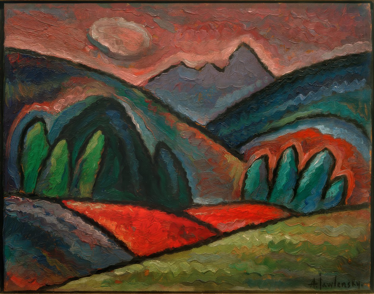 المناظر الطبيعية بالقرب من Oberstorf بواسطة Alexej von Jawlensky