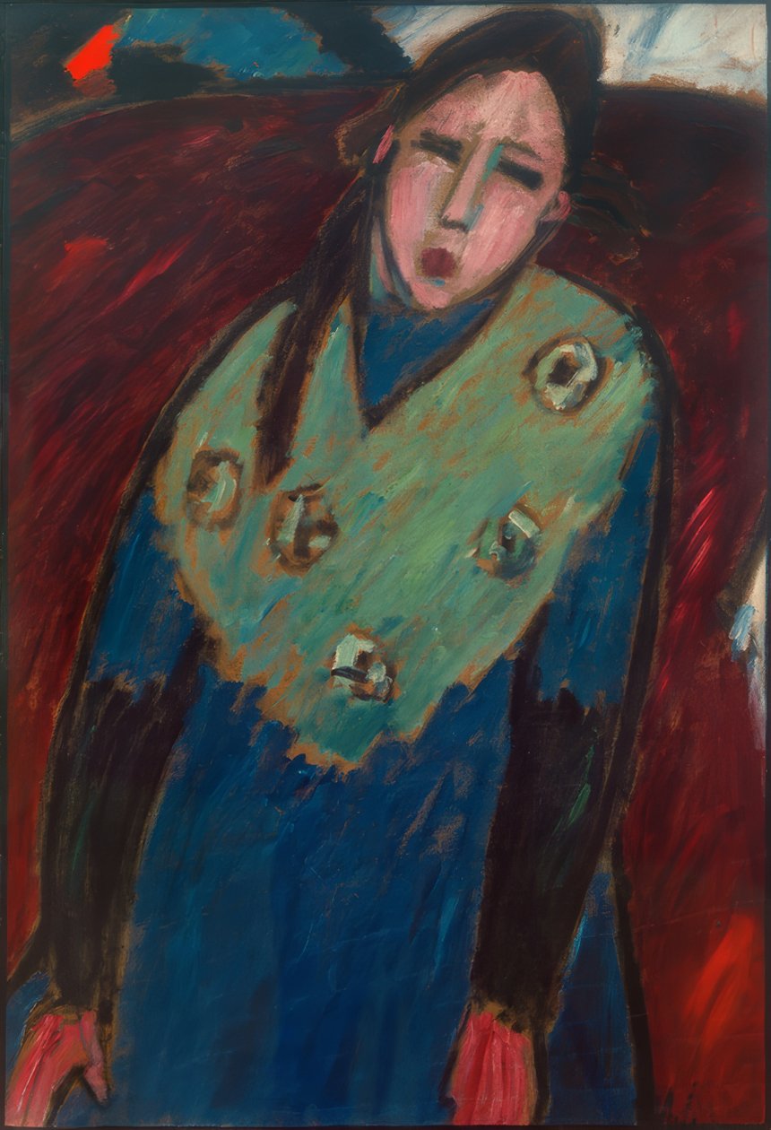الفتاة ذات السرقة الخضراء بواسطة Alexej von Jawlensky
