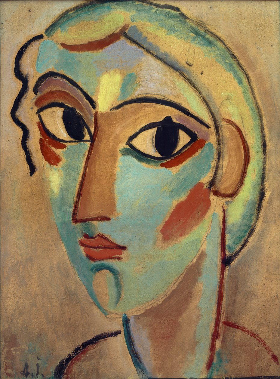 الرأس الغامض: رأس الفتاة (على جانب واحد) بواسطة Alexej von Jawlensky