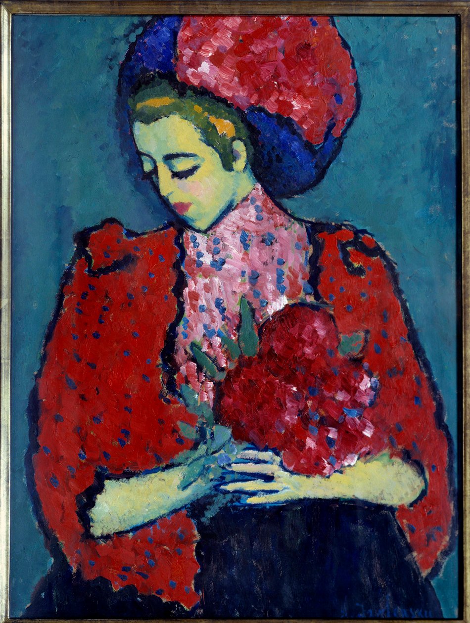 لوحة الفاوانيا فتاة بواسطة Alexei von Javlensky (Alexi von Jawlensky ، Alexej von Javlenski) (1864-1941) بواسطة Alexej von Jawlensky