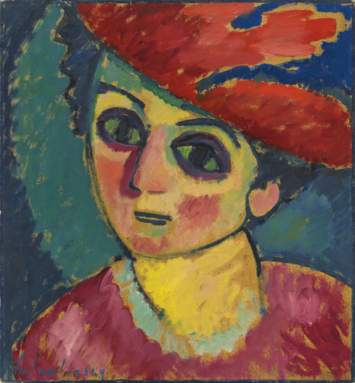 قبعة حمراء بواسطة Alexej von Jawlensky