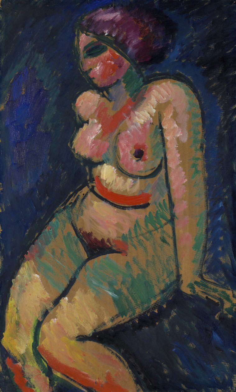 أنثى جالسة عارية بواسطة Alexej von Jawlensky