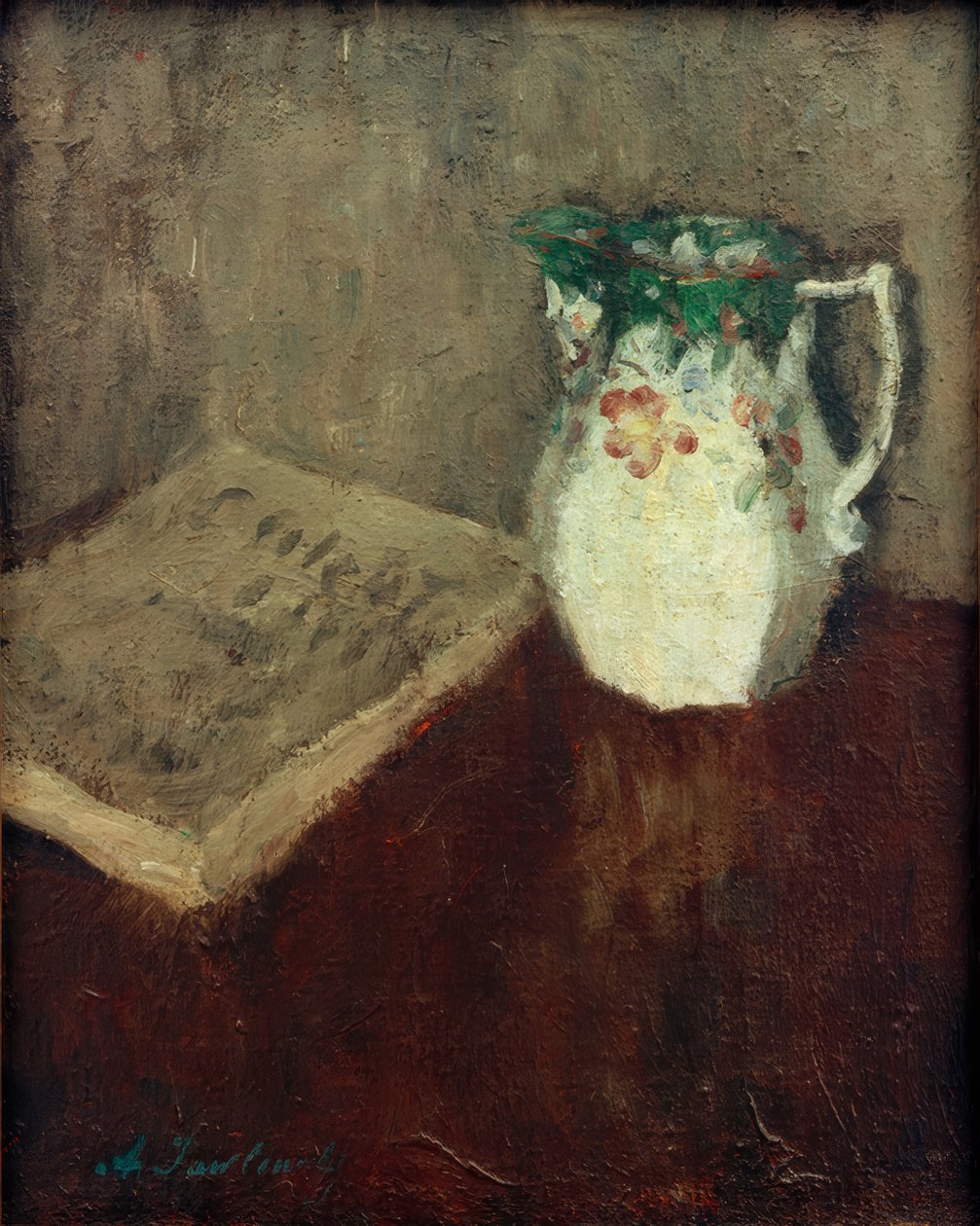لا تزال الحياة مع إبريق وكتاب بواسطة Alexej von Jawlensky