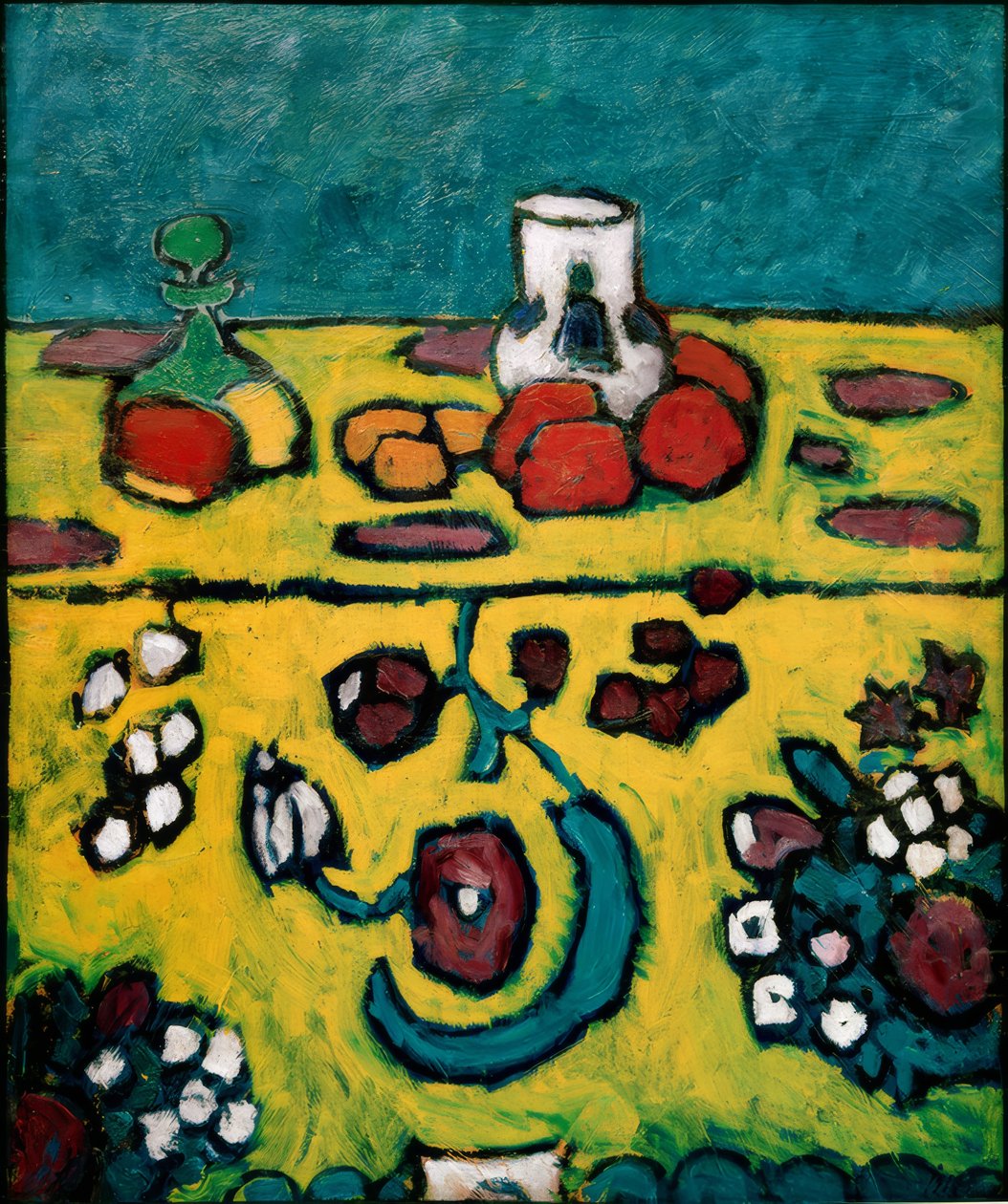 لا تزال الحياة مع بطانية ملونة بواسطة Alexej von Jawlensky