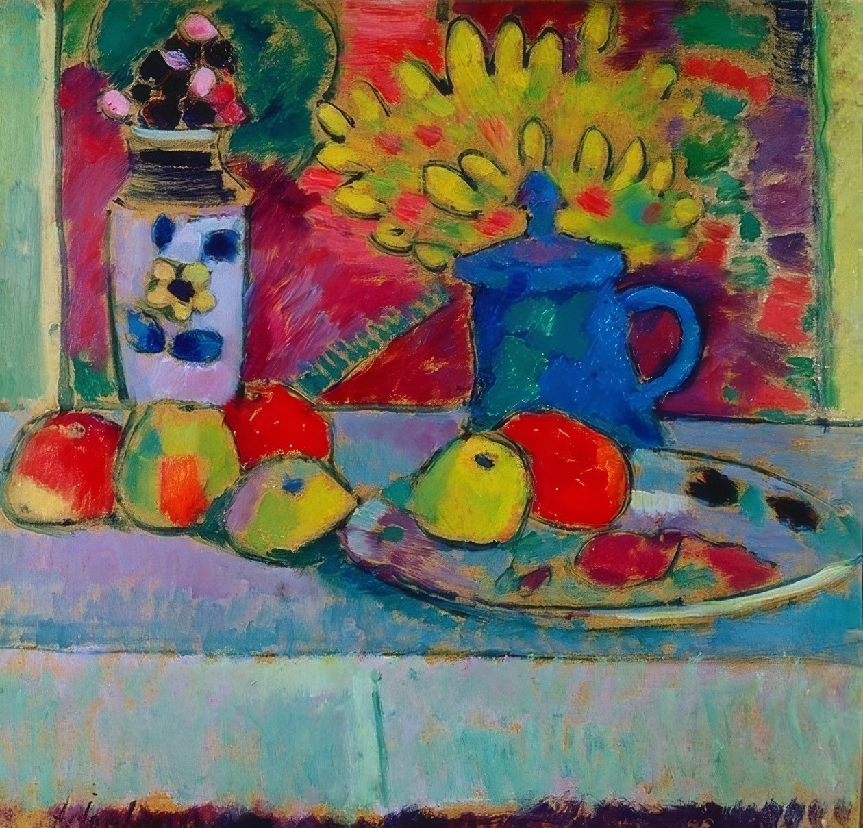 لا تزال الحياة مع الزهور والفواكه. حوالي عام 1910 بواسطة Alexej von Jawlensky