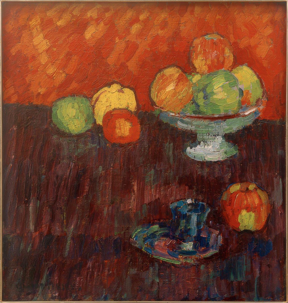 لا تزال الحياة مع التفاح والكوب الأزرق بواسطة Alexej von Jawlensky