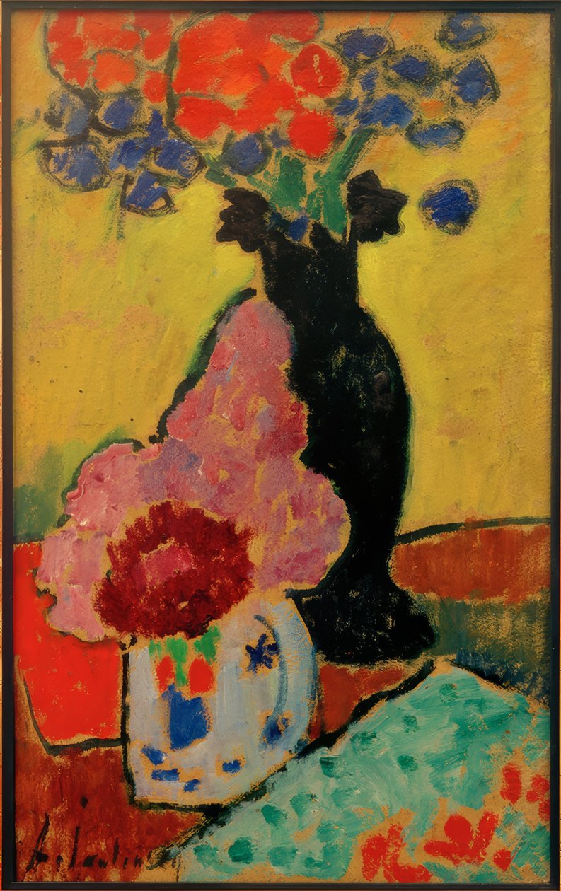 لا تزال الحياة مزهرية سوداء بواسطة Alexej von Jawlensky