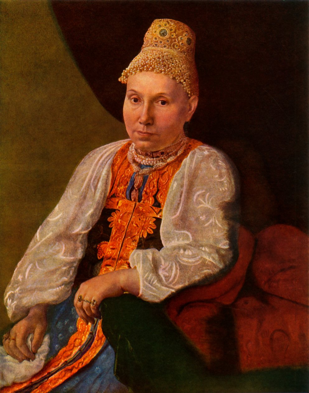 صورة زوجة أوبراتسوف ، التاجر من رشيف ، 1830s ، 1965. بواسطة أليكسي فينيسيانوف