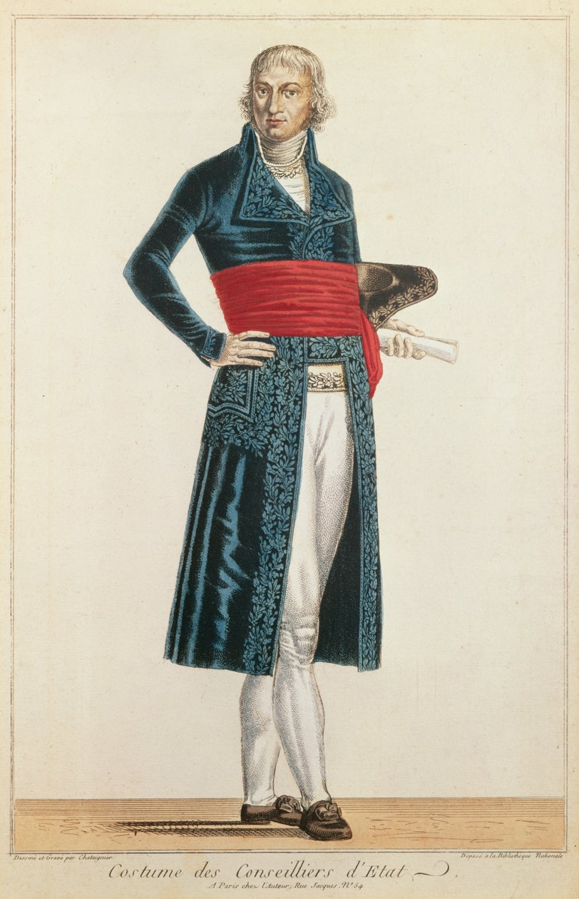 زي مجلس الدولة ، c.1804-10 (نقش ملون) بواسطة الكسيس Chataigner