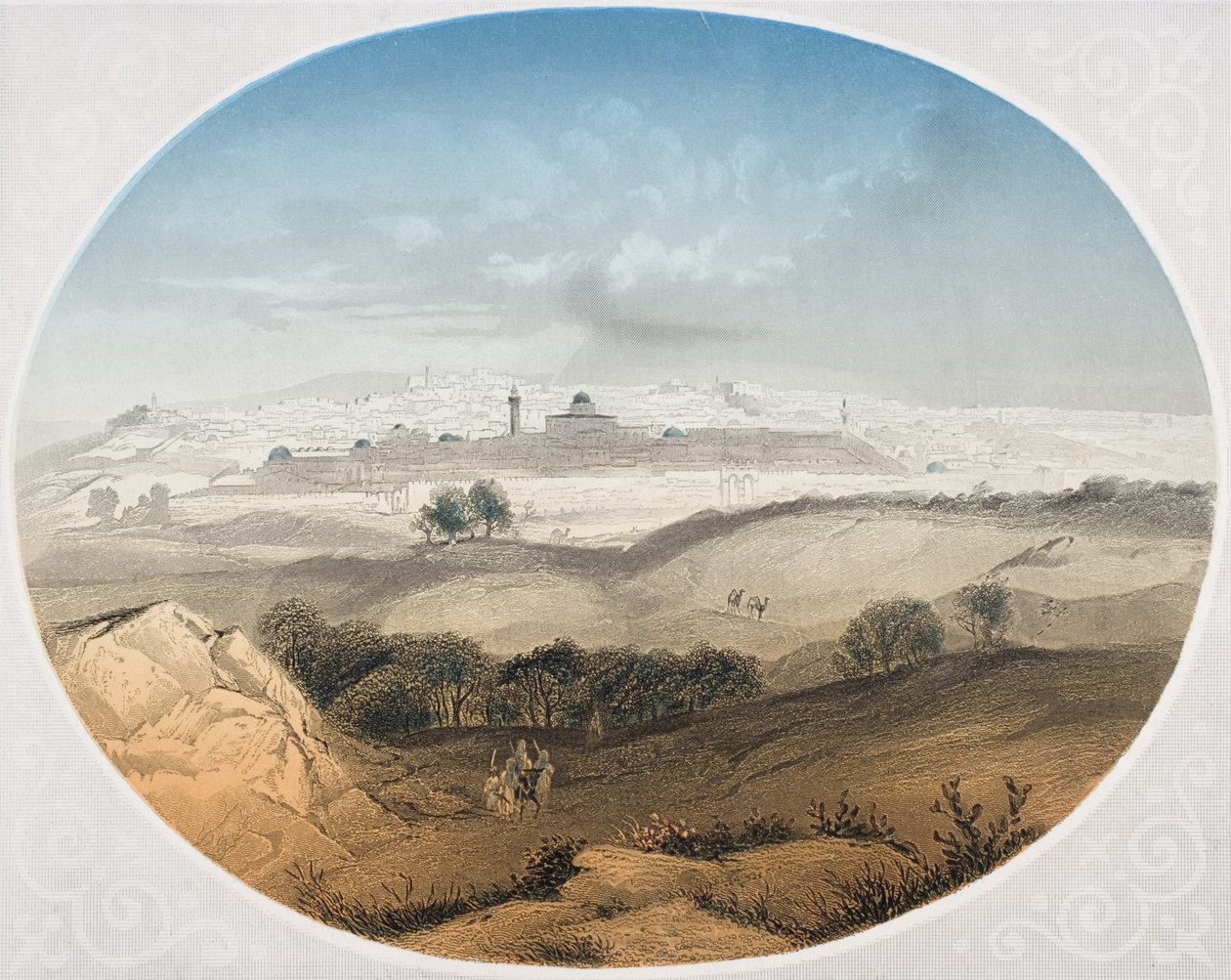 القدس ، نقشها ألبرت هنري باين (1812-1902) في واجهة "حياة ربنا المخلص يسوع المسيح" بقلم القس جون فليتوود (انظر 276238) بواسطة أليكسيوس جيير