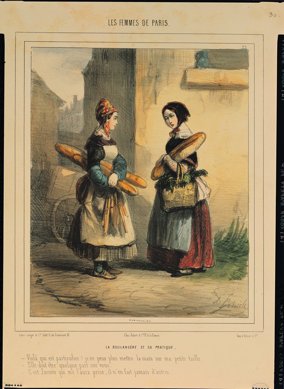 فن الخباز ، اللوحة رقم 27 من سلسلة "Les Femmes de Paris" ، 1841-42 بواسطة ألفريد أندريه جينيول
