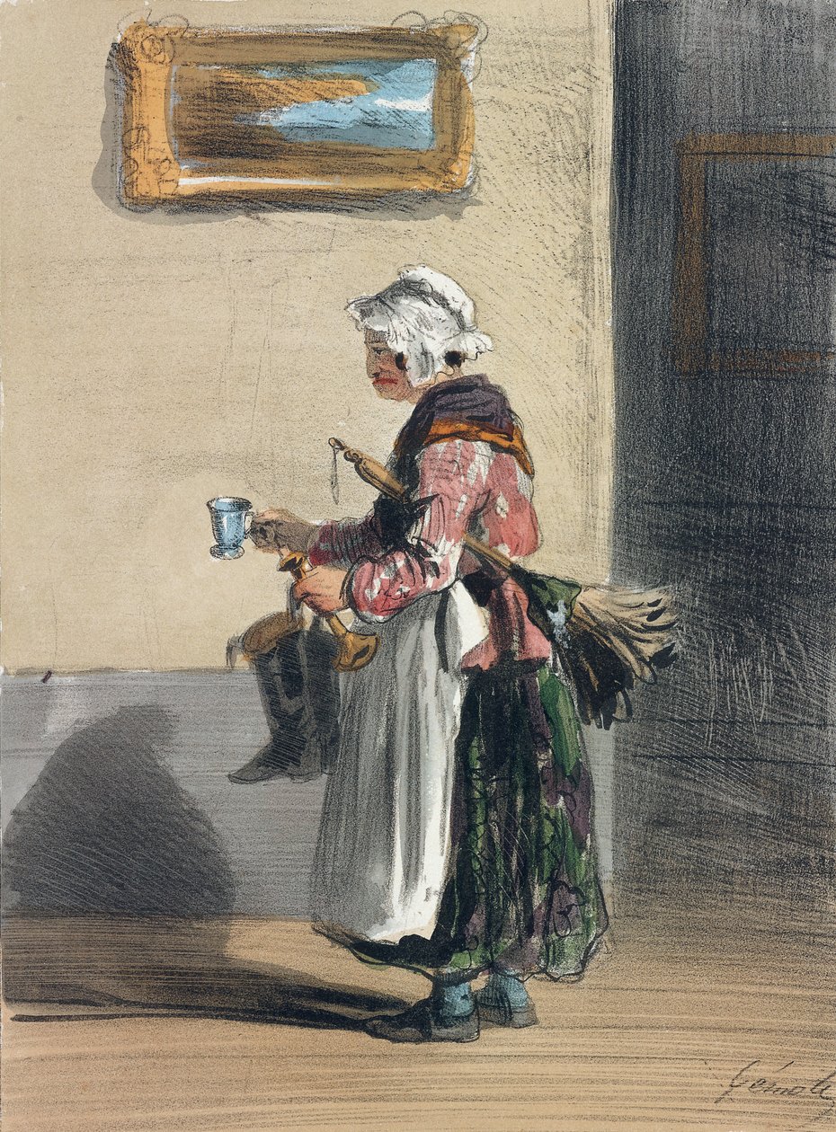 سيدة التنظيف ، من "Les Femmes de Paris" ، 1841-1842 بواسطة ألفريد أندريه جينيول