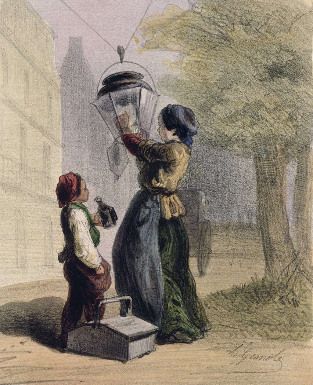 المصباح ، من "Les Femmes de Paris" ، 1841-1842 بواسطة ألفريد أندريه جينيول