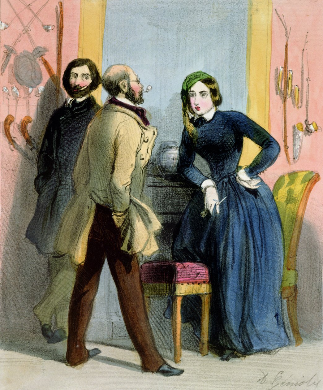 اللبؤة الأدبية ، من "نساء باريس" ، 1841-1842 بواسطة ألفريد أندريه جينيول