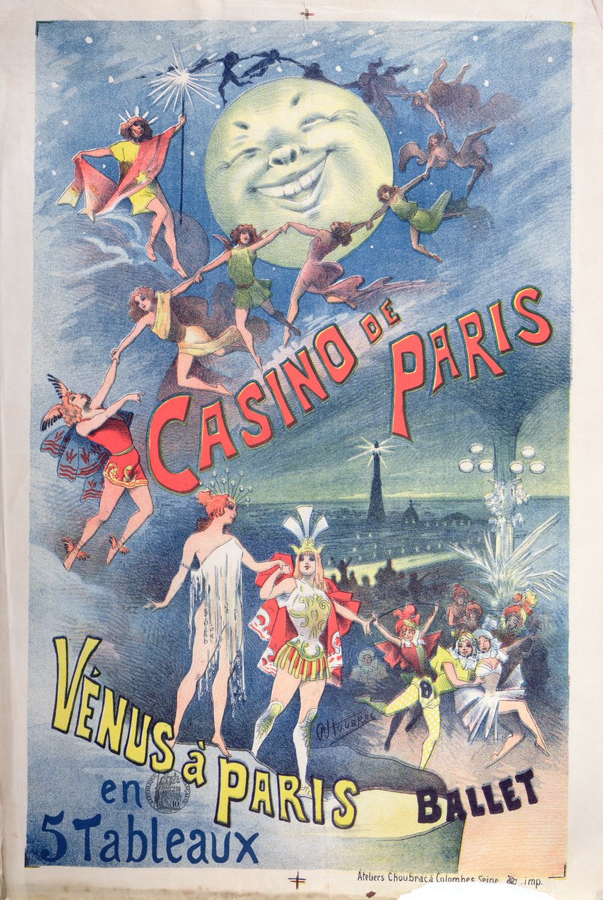 ملصق إعلان عن Revue "Venus a Paris" في كازينو باريس ، أواخر القرن التاسع عشر بواسطة الفريد شوبراك