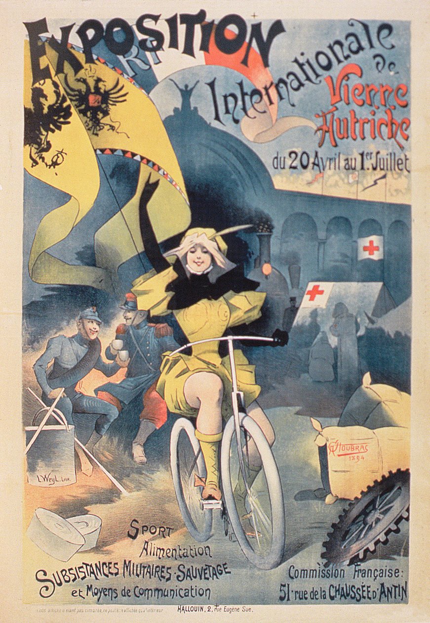 ملصق "المعرض الدولي في فيينا ، النمسا" في اللجنة الفرنسية ، 20 أبريل -1 يوليو 1894 بواسطة الفريد شوبراك