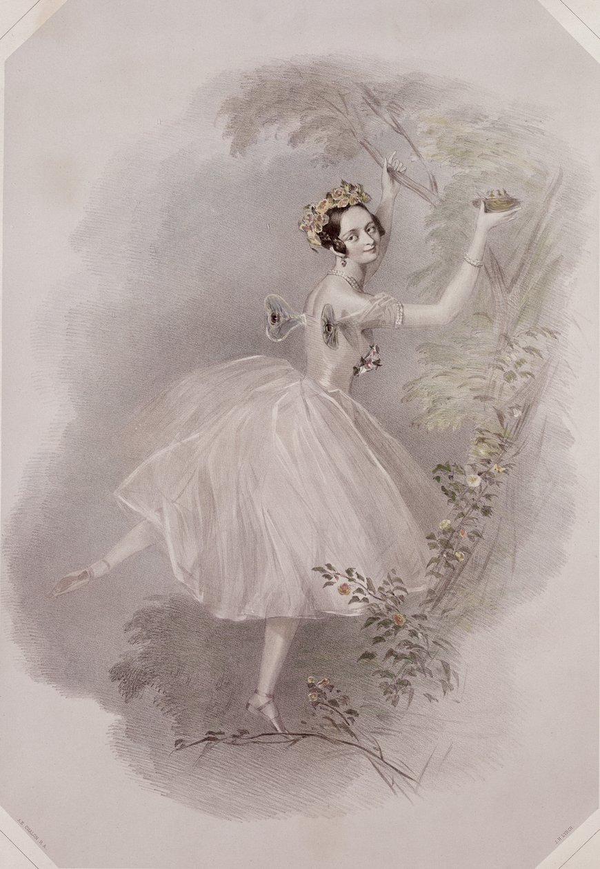 ماري تاجليوني (1804-1884) مثل Sylph in &39;La Sylphide&39; ، منقوش بواسطة E. Marton ، c.1832 بواسطة ألفريد إدوارد شالون