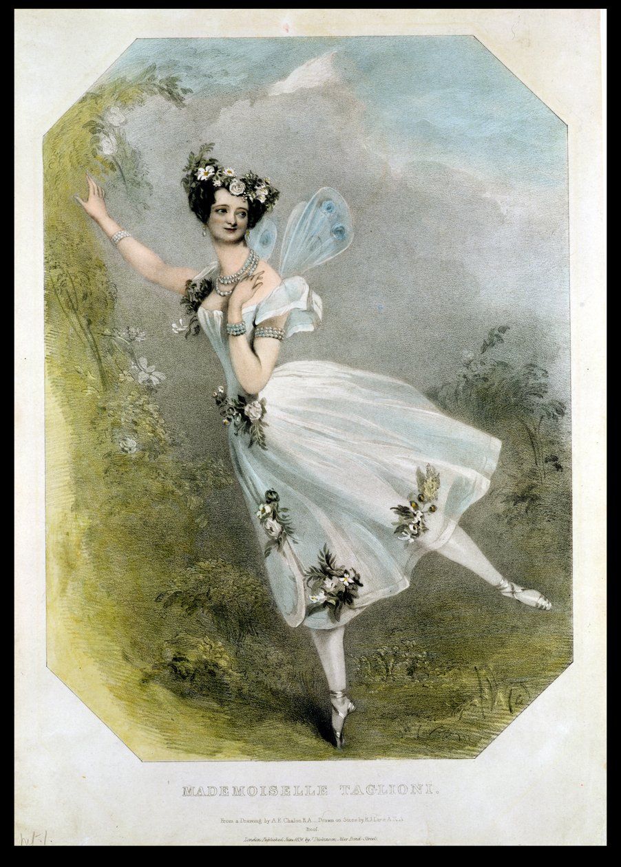 ماري تاجليوني (1804-1884) في فيلم "Flore et Zephire" بقلم سيزار بوسي ، c.1830 بواسطة ألفريد إدوارد شالون