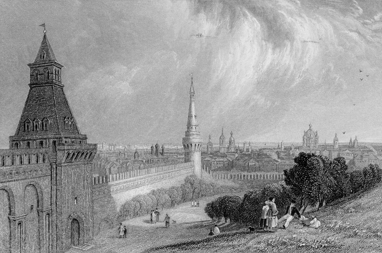 موسكو من Esplanade of Kremlin ، نقشها JT Willmore بواسطة ألفريد جومرسال فيكرز