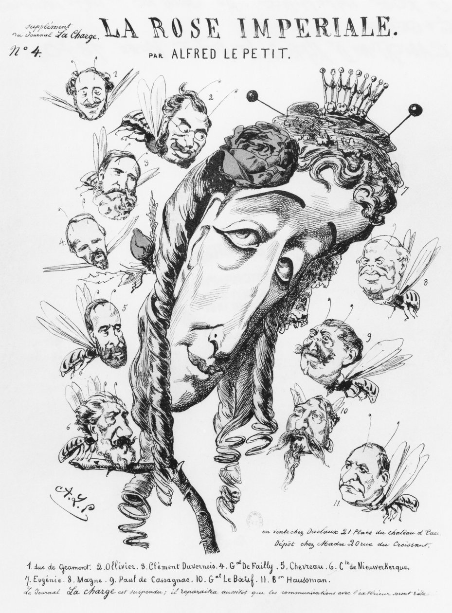 الإمبراطورة أوجيني ، رسم توضيحي من &39;La Rose Imperiale&39; ، ملحق لـ &39;La Charge&39; ، ص 1870 بواسطة ألفريد لو بيتيت