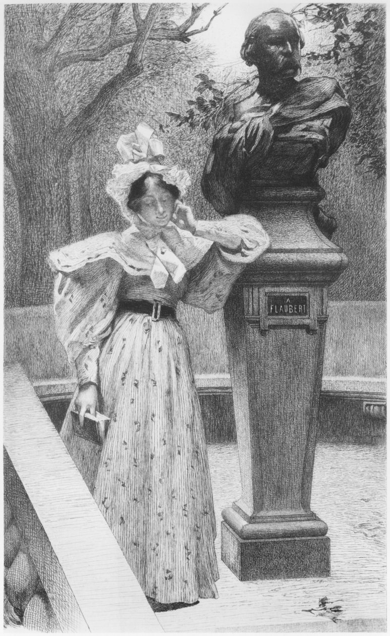 إيما بوفاري ، صورة أمامية ، رسم توضيحي من "مدام بوفاري" بقلم غوستاف فلوبير (1821-1880) منقوش بواسطة كارلو تشيسا (1855-1925) 1905 بواسطة ألفريد بول ماري ريتشمونت