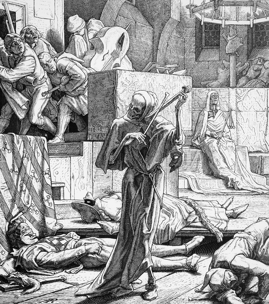 الموت كقاتل 1851 (نقش الخشب) بواسطة ألفريد ريتيل