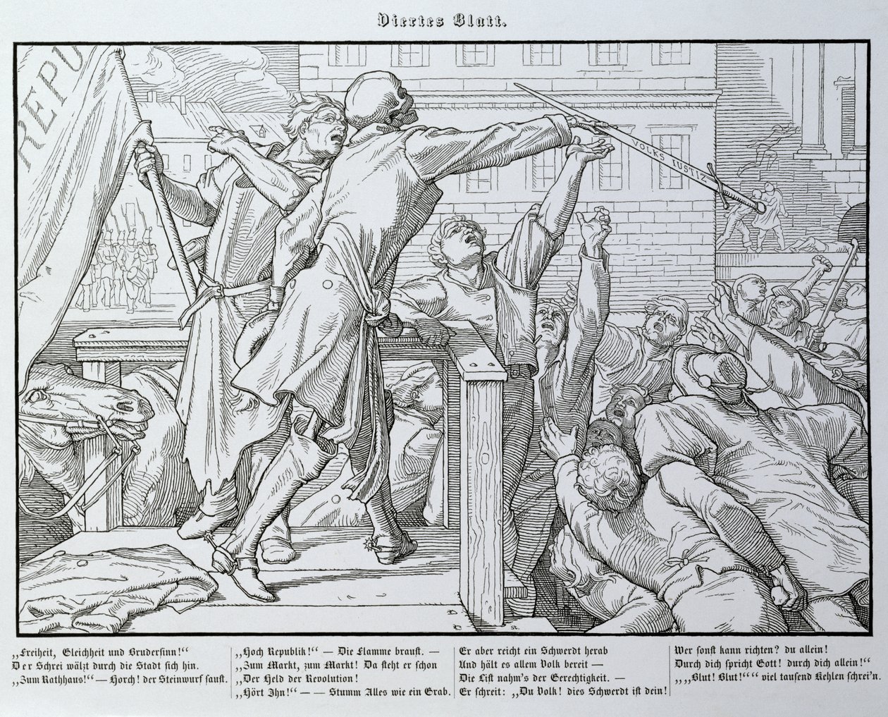 الموت على المنبر ، من "رقصة أخرى من الموت" نشره جورج ويجاند في لايبزيغ ، 1849 بواسطة ألفريد ريتيل