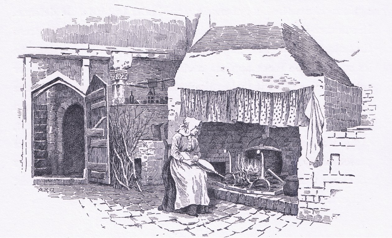المطبخ ، Old Sow ، Kent ، من The Cottages and the Village Life of Rural England نشرته Dent & Sons Limited ، 1912 بواسطة ألفريد روبرت كوينتون