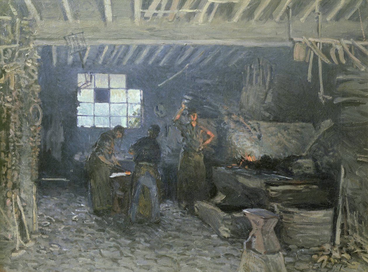 The Forge at Marly-le-Roi ، إيفلين ، 1875 بواسطة الفريد سيسلي