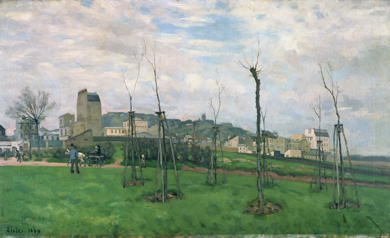 منظر لمونمارتر من Cite des Fleurs ، Les Batignolles ، 1869 بواسطة الفريد سيسلي