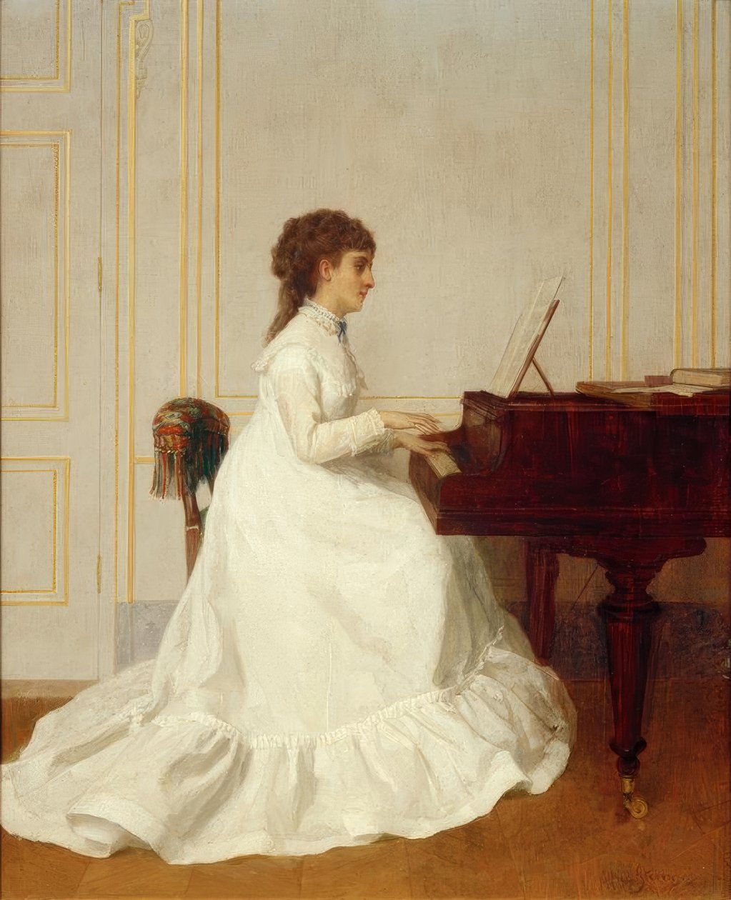 E. Gonzalès على الجناح - الرسم بواسطة ألفريد ستيفنز بواسطة ألفريد إميل ستيفنز
