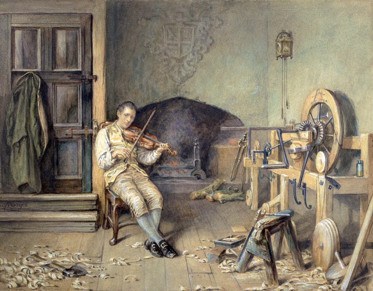 صموئيل كرومبتون (1753-1827) اخترع بغل الغزل ، 1895 بواسطة الفريد والتر بايز
