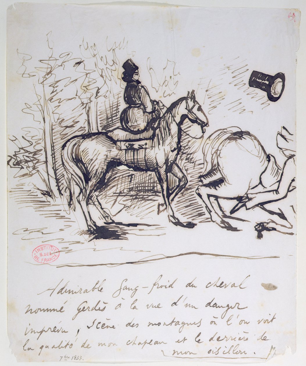 حصان جورج ساند يعرض sangfroid خلف حصان عثرة ألفريد دي موسيت (1810-57) ، سبتمبر 1833 بواسطة ألفريد دي موسيت