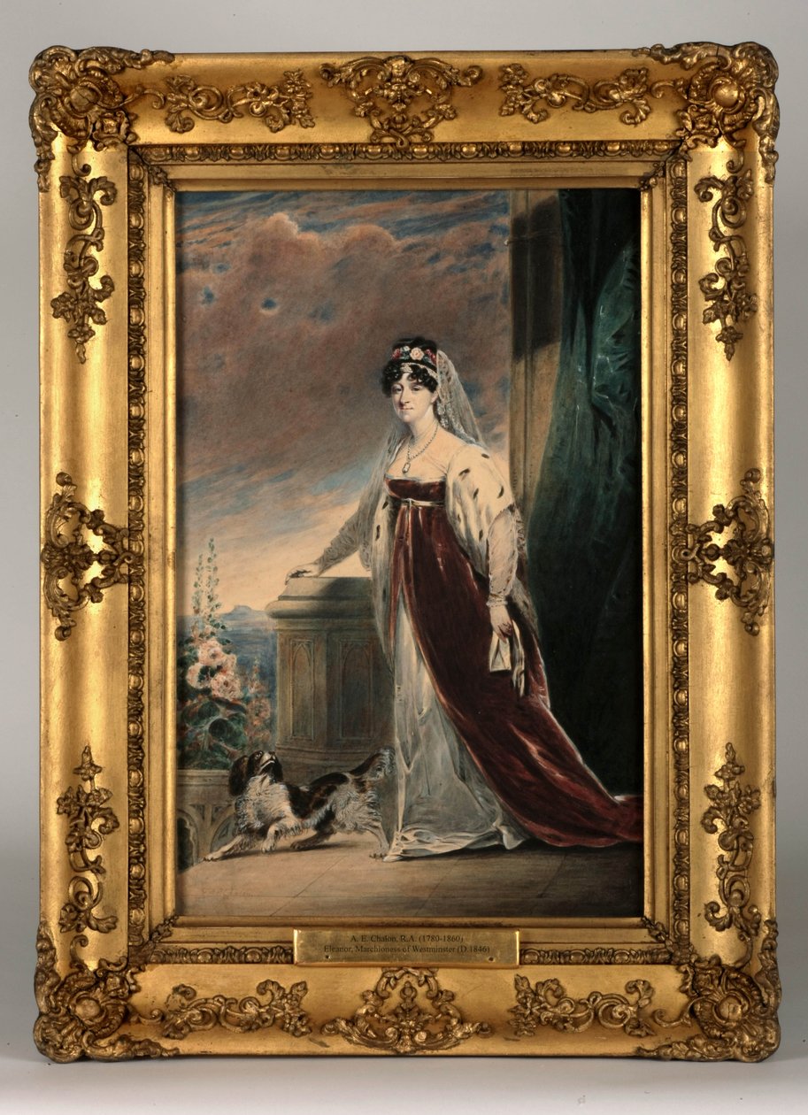 صورة للسيدة إليانور إيغيرتون ، c.1820 (مرحاض لون الجسم على الورق) (انظر 328879 للزوج) بواسطة ألفريد إدوارد شالون