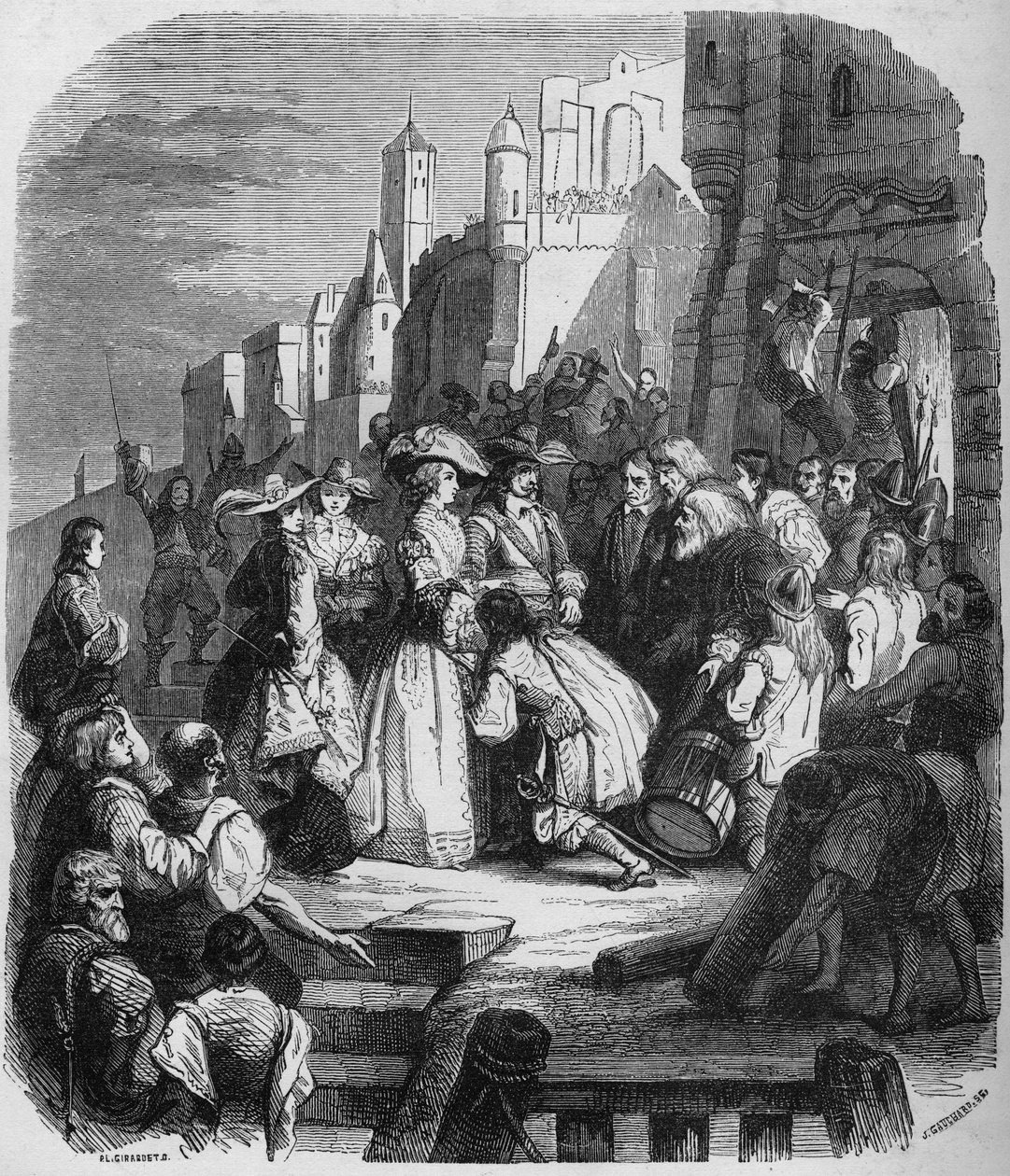 دخلت Mademoiselle de Montpensier أورليانز خلال Fronde في 27 مارس 1652. نقش بعد اللوحة التي رسمها ألفريد جوهانوت (1800-1837). بواسطة ألفريد (بعد) جوهانوت