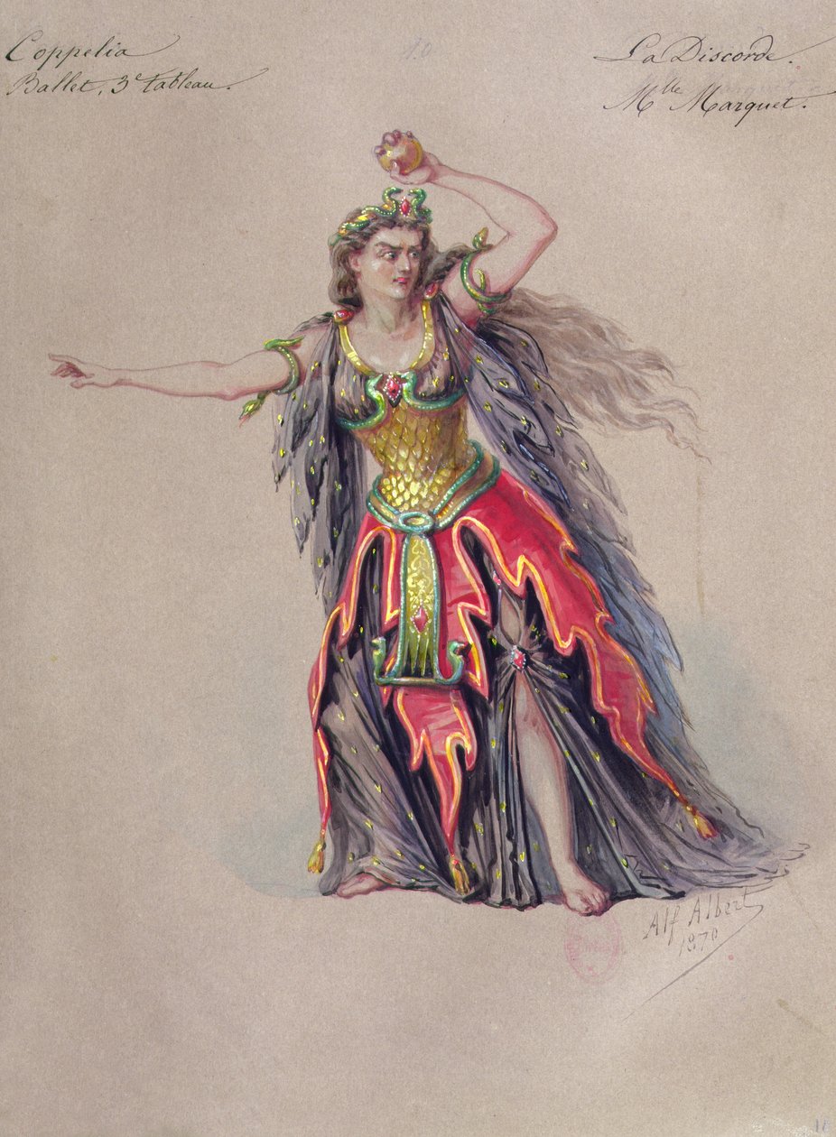 تصميم أزياء ديسكورد في باليه "كوبيليا" ليو ديليبس (1836-1891) بواسطة ألفريد ألبرت