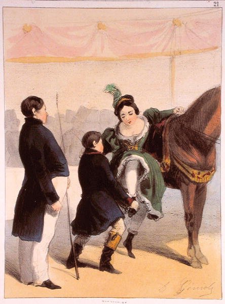 أداء السيرك ، من Les Femmes de Paris ، 1841-1842 بواسطة ألفريد أندريه جينيول
