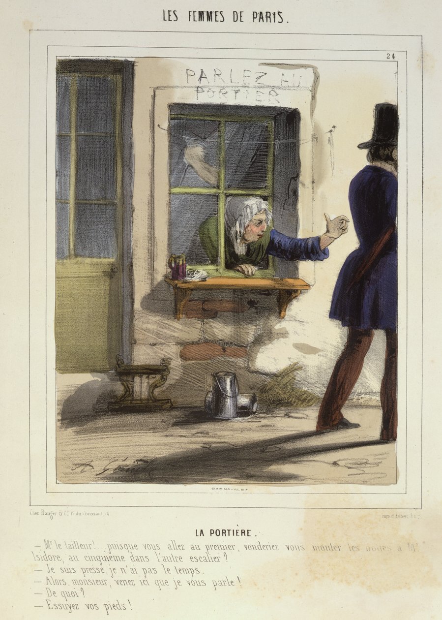 الكونسيرج ، من Les Femmes de Paris ، 1841-1842 بواسطة ألفريد أندريه جينيول