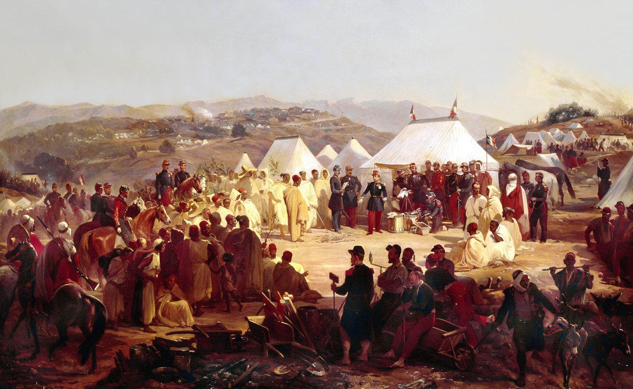 غزو الجزائر: استسلام قبيلة بني راتن من القبايل إلى المارشال راندون الفرنسي (1795-1871) عام 1854 بواسطة ألفريد تشارلز فرديناند ديكان