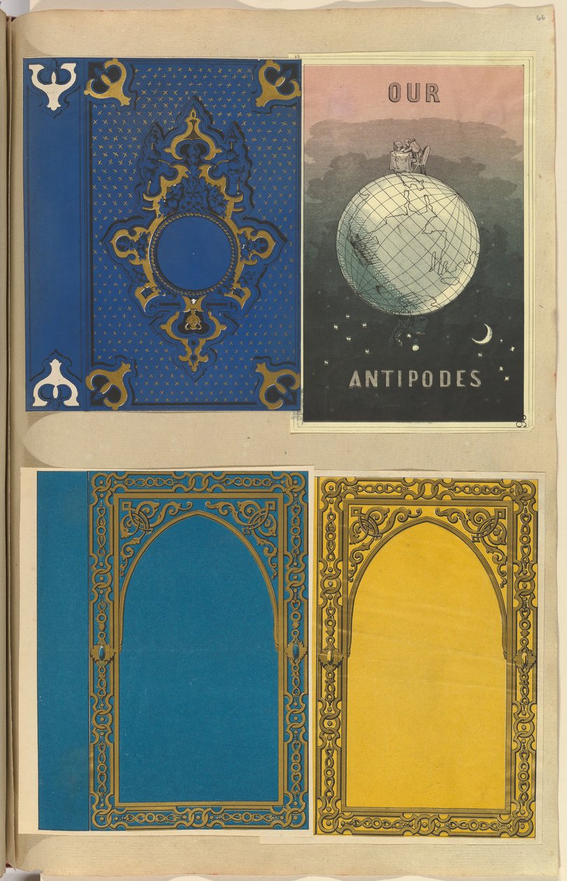 أربعة أغلفة كتب مطبوعة حجرية ، واحدة لأضدادنا ، 1845-1870. بواسطة ألفريد كروكويل