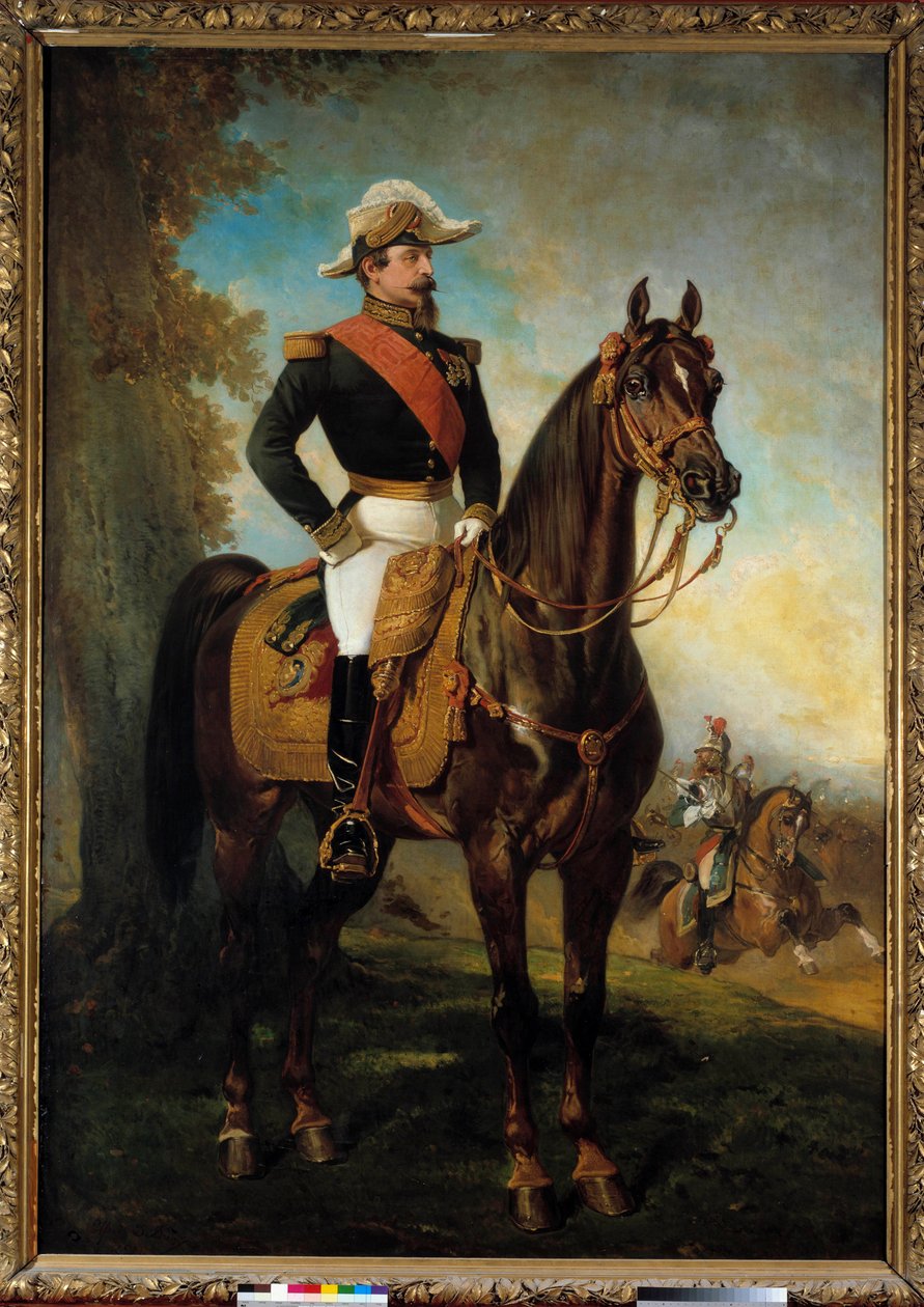 Equestrian Portrait of Emperor Napoleon III (1808-1873) Painting by Alfred de Dreux (1810-1860) 19th century Paris, Musee de l