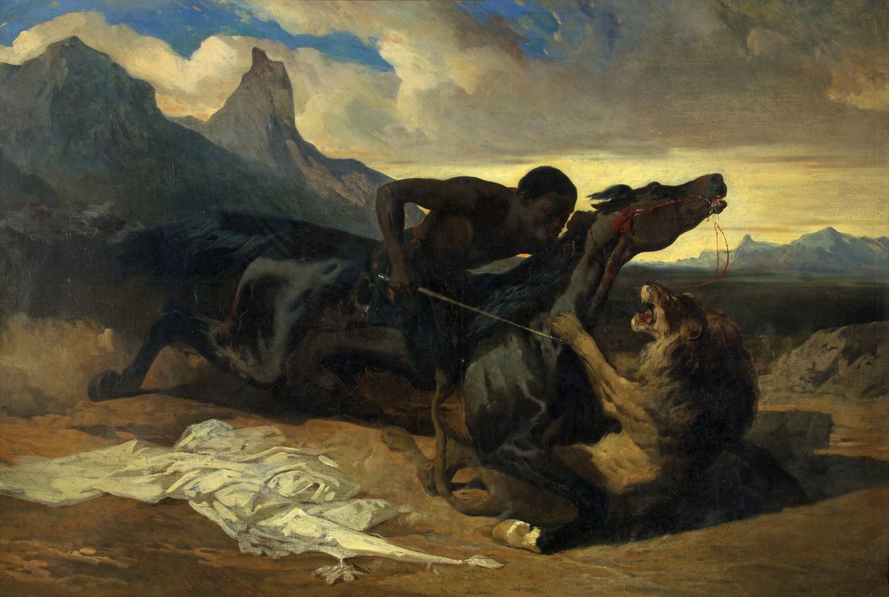 The Combat, c.1830-35 (oil on canvas) بواسطة ألفريد ديدرو
