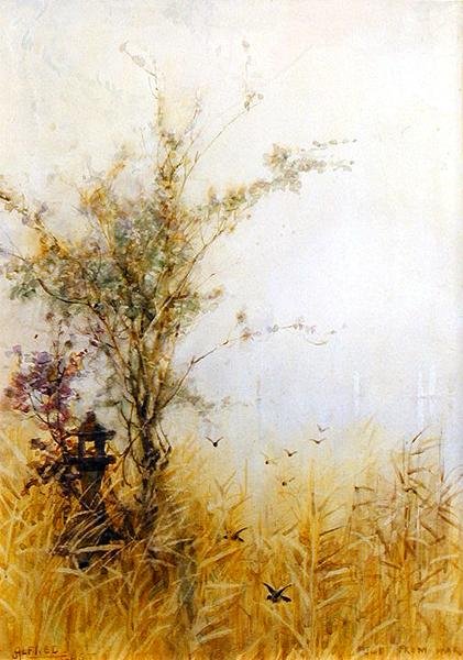 فوجي سان ، في الصباح الباكر ، حوالي عام 1889 (ألوان مائية على ورق) بواسطة ألفريد إيست