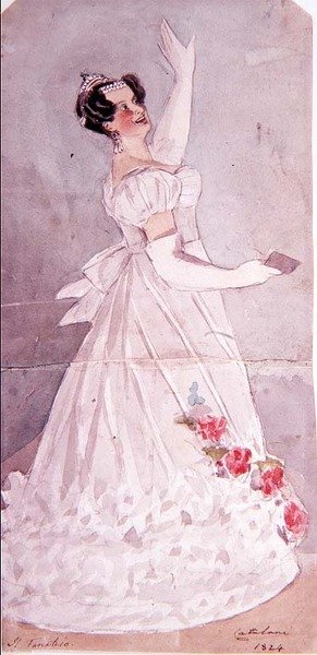 أنجليكا كاتالاني (1780-1845) في Il Fanatico ، 1824 (مرحاض) بواسطة ألفريد إدوارد شالون