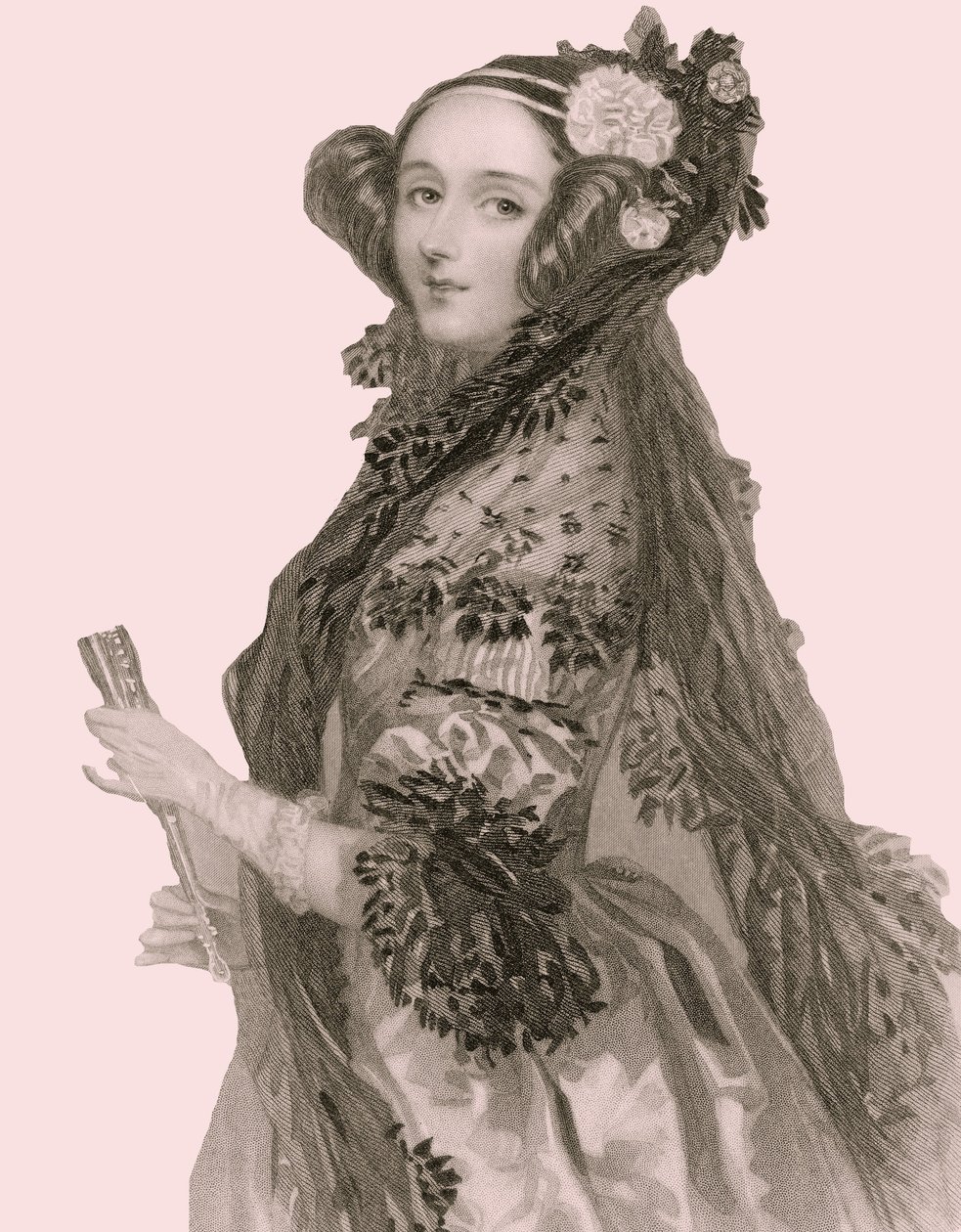 بورتريه أوغوستا أدا كينج (1815-1852) ، كونتيسة لوفليس (نقش). بواسطة ألفريد إدوارد شالون