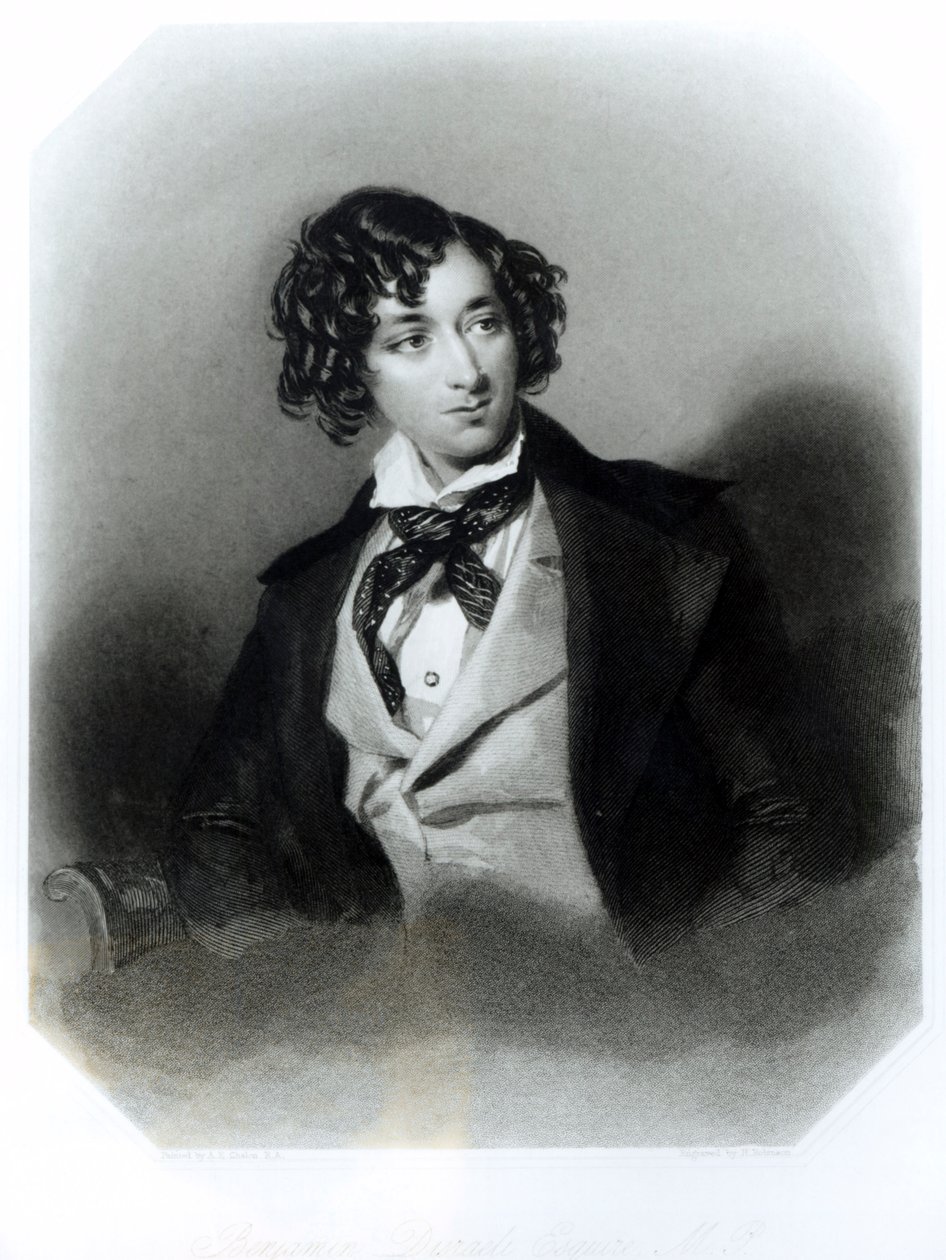 صورة لبنجامين دزرائيلي اسكواير (1804-81) MP ، نقشها هـ. روبنسون ، c.1840 بواسطة ألفريد إدوارد شالون